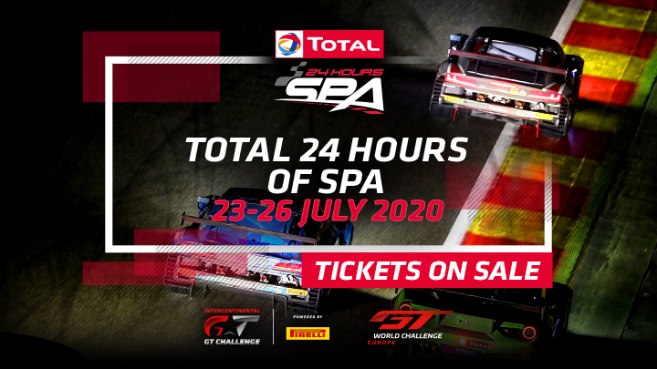Tickets now on sale for 2020 Total 24 Hours of Spa | GT World Challenge Europe