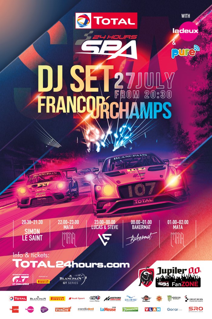 Top DJs klaar om de volumeknop open te draaien op concert van Total 24 Hours of Spa