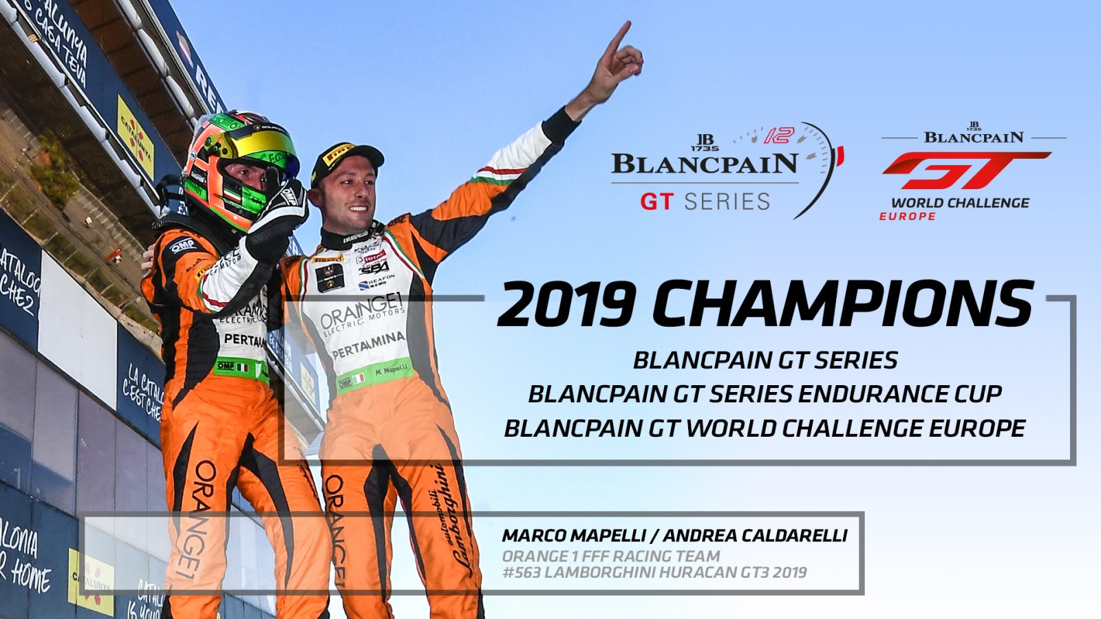 Orange1 FFF Racing makes history as Lamborghini squad completes Blancpain GT Series championship sweep at Circuit de Barcelona-Catalunya