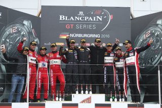 #58 GARAGE 59 (GBR) MCLAREN 650S GT3 ROB BELL (GBR) COME LEDOGAR (FRA) WITH TEAM MANAGER BAS LEINDERS (BEL) ENDURANCE CUP WINNERS #11 KESSEL RACING (CHE) FERRARI 458 ITALIA GT3 MICHAL BRONISZEWSKI (POL) ANDREA RIZZOLI (ITA) ALESSANDRO BONACINI (ITA) PRO A