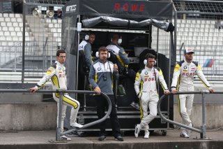 #99 ROWE RACING (DEU) BMW M6 GT3 PHILIPP ENG (AUT) ALEXANDER SIMS (GBR) WITH MARTIN TOMCZYK (DEU) AND JAROSLAV JANICK (CZE) TEAM MANAGER