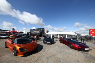 MCLAREN CARS ON DISPLAY IN THE PADDOCK