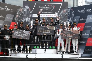 #63 GRT GRASSER RACING TEAM (AUT) LAMBORGHINI HURACAN GT3 MIRKO BORTOLOTTI (ITA) CHRISTIAN ENGELHART (DEU) ANDREA CALDARELLI (ITA) PRO CUP WINNER AND OVERALL WINNER #84 MERCEDES AMG TEAM HTP MOTORSPORT (DEU) MERCEDES AMG GT3 MAXI BUHK (DEU) FRANCK PERERA 