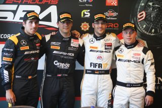 #86 AMG TEAM HTP MOTORSPORT (DEU) MERCEDES BENZ AMG GT3 MAXIMILIAN GOTZ (DEU) OVERALL POLESITTER WTH CLEMENS SCHMIDT (AUT) FELIX ROSENQVIST (SWE) AND DANI JUNCADELLA (SPA)