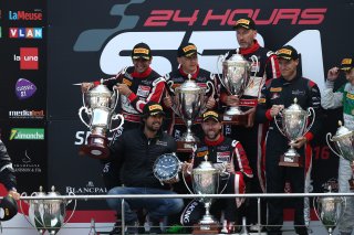 AM CLASS PODIUM PODIUM #888 KESSEL RACING (CHE) FERRARI F458 ITALIA GT3 MARCO ZANUTTINI (ITA) LIAM TALBOT (AUS) VADIM GLITIN (RUS) NICOLA CADEI (ITA)