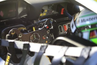 DETAIL OF THE MERCEDES STEERING WHEEL