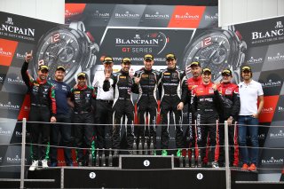 #63 GRT GRASSER RACING TEAM (AUT) LAMBORGHINI HURACAN GT3 MIRKO BORTOLOTTI (ITA) CHRISTIAN ENGELHART (DEU) OVERALL AND BLANCPAIN GT SERIES ENDURANCE CUP CHAMPIONS WITH  #97 OMAN RACING TEAM WITH TF SPORT (OMN) ASTON MARTIN V12 GT3 AHMAD AL HARTHY (OMN) JO