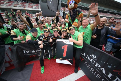 #63 GRT GRASSER RACING TEAM (AUT) LAMBORGHINI HURACAN GT3 MIRKO BORTOLOTTI (ITA) CHRISTIAN ENGELHART (DEU) ANDREA CALDARELLI (ITA) THIRD AND BLANCPAIN GT SERIES ENDURANCE CUP CHAMPIONS AND GOTTFRIED GRASSER (AUT) TEAM OWNER WITH CREW | OLIVIER BEROUD / VISION SPORT AGENCY