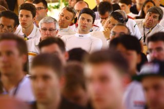 MIKE PARISY (FRA) TEAM SPORT GARAGE DURING THE DRIVERS BRIEFING