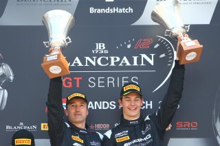 PODIUM OF THE QUALIFYING RACE 1ST OVERALL #86 HTP MOTORSPORT (DEU) MERCEDES AMG GT3 JULES SZYMKOVIAK (NDl) BERND SCHNEIDER (DEU)