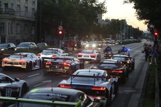 PARADE IN TOWN CENTER OF BUDAPEST