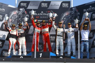 #11 KESSEL RACING (CHE) FERRARI 488 GT3 MICHEL BRONISZEWKI (POL) GIACOMO PICCINI (ITA) WINNERS IN PRO AM CLASS #87 AKKA ASP (FRA) MERCEDES AMG GT3 JEAN LUC BEAUBELIQUE (FRA) MORGAN MOULLIN TRAFFORT (FRA) SECOND - #12 BOUTSEN GINION (BEL) BMW M6 GT3 MAXIME