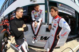 #4 BELGIAN AUDI CLUB TEAM WRT (BEL) AUDI R8 LMS GT3  ROBIN FRIJNS (NDL) WITH FELIPE ALBUQUERQUE (PRT) AND CHRISTOPHER MIES (DEU)