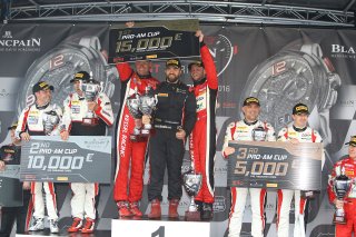 PRO AM CUP WINNERS #11 KESSEL RACING (CHE) FERRARI 488 GT3 MICHEL BRONISZEWKI (POL) GIACOMO PICCINI (ITA) - SECOND IN PRO AM CUP #87 AKKA ASP (FRA) MERCEDES AMG GT3 JEAN LUC BEAUBELIQUE (FRA) MORGAN MOULLIN TRAFFORT (FRA) - THIRD IN PRO AM CUP #89 AKKA AS