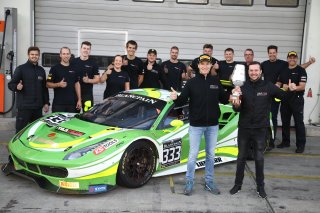 #333 RINALDI RACING (DEU) FERRARI 488 GT3 ALEXANDER MATSCHULL (DEU) DANIEL KEILWITZ (DEU) WINNER AND CHAMPION IN PRO AM CATEGORY WITH TEAM OWNER MICHELE RINALDI AND CREW