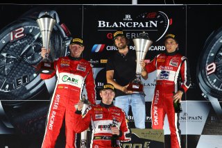 #11 KESSEL RACING (CHE) FERRARI 458 ITALIA GT3 MICHAL BRONISZEWSKI (POL) ANDREA RIZZOLI (ITA) ALESSANDRO BONACINI (ITA) PRO AM CATEGORY WINNERS WITH RONNIE KESSEL (CHE) TEAM OWNER