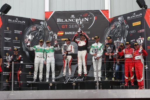 #87 AKKA ASP (FRA) MERCEDES AMG GT3 JEAN LUC BEAUBELIQUE (FRA) MORGAN MOULLIN TRAFFORT (FRA) WINNERS IN PRO AM CLASS #333 RINALDI RACING (DEU) FERRARI 488 GT3 NORBERT SIEDLER (AUT) RINAT SALIKHOV (RUS) SECOND #458 RINALDI RACING (DEU) FERRARI 458 ITALIA G | OLIVIER BEROUD / VISION SPORT AGENCY