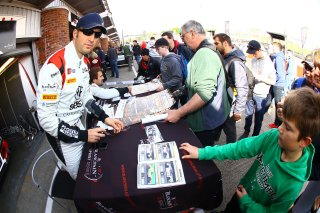 #6 PHOENIX RACING (DEU) AUDI R8 LMS ULTRA GT3 MARKUS WINKELHOCK (DEU) NIKI MAYR MEINHOF (AUT) SIGNING AUTOGRAPHS