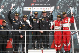 #42 STRAKKA MOTORSPORT (GBR) MCLAREN 650S GT3 DAVID FULMANELLI (ITA) LEWIS WILLIAMSON (GBR) SILVER CUP WINNERS #85 MERCEDES AMG TEAM HTP MOTORSPORT (DEU) MERCEDES AMG GT3 JULES SZYMKOWIAK (NDL) FABIAN SCHILLER (DEU) SECOND IN SILVER CUP #55 SPIRIT OF RACI