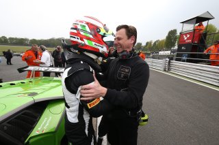 #63 GRT GRASSER RACING TEAM (AUT) LAMBORGHINI HURACAN GT3 MIRKO BORTOLOTTI (ITA) POLESITTER WITH GOTTFRIED GRASSER (AUT) TEAM OWNER