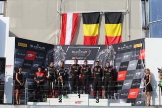 #5 BELGIAN AUDI CLUB TEAM WRT (BEL) AUDI R8 LMS MARCEL FÄSSLER (CHE) DRIES VANTHOOR (BEL) WINNERS OF THE QUALIFYING RACE #63 GRT GRASSER RACING TEAM (AUT) LAMBORGHINI HURACAN GT3 MIRKO BORTOLOTTI (ITA) CHRISTIAN ENGELHART (DEU) SECOND OVERALL #3 TEAM WRT 