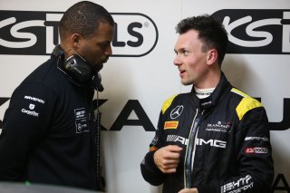 #86 TEAM HTP MOTORSPORT (DEU) MERCEDES AMG GT3 DOMINIK BAUMANN (AUT) AND CREW MEMBER