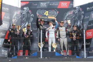 #85 MERCEDES AMG TEAM HTP MOTORSPORT (DEU) MERCEDES AMG GT3 JULES SZYMKOWIAK (NDL) FABIAN SCHILLER (DEU) WINNER IN SILVER CUP #42 STRAKKA MOTORSPORT (GBR) MC LAREN 650S GT3 NICK LEVENTIS (GBR)  LEWIS WILLIAMSON (GBR) SECOND #24 REITER YOUNG STARS (DEU) LA