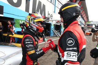 #17 TEAM WRT (BEL) AUDI R8 LMS  ROBIN FRIJNS (NLD) POLESITTER OF THE QUALIFYING RACE WITH CREW MEMBER