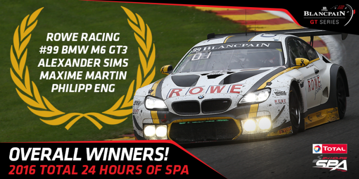 Flash info : BMW wins eventful Total 24 Hours of Spa after epic finish