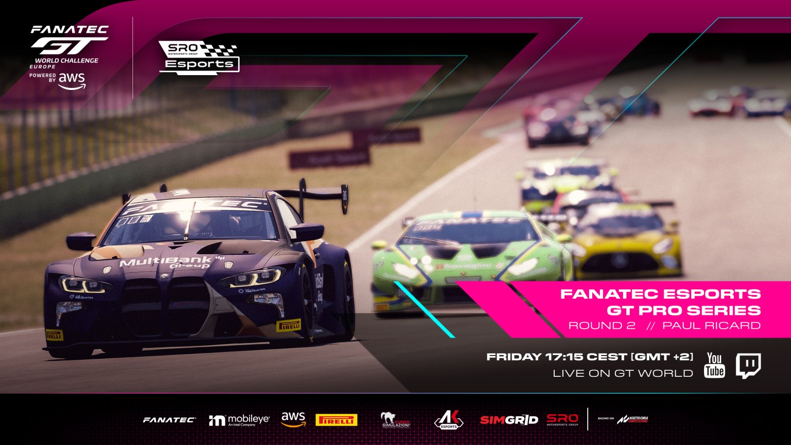 Verhagen heads all-star Fanatec Esports GT Pro Series cast at Circuit Paul Ricard