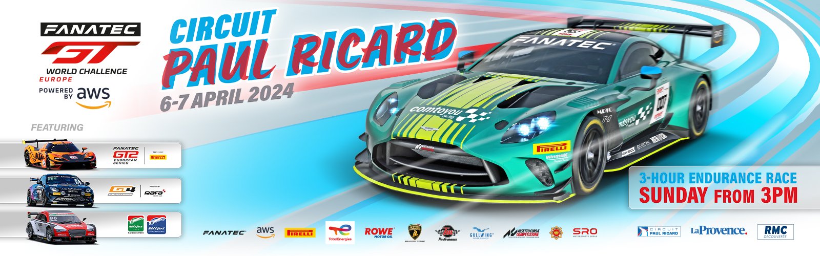 Stacked 55-car field confirmed for Fanatec GT World Challenge Europe Powered by AWS opener at Circuit Paul Ricard