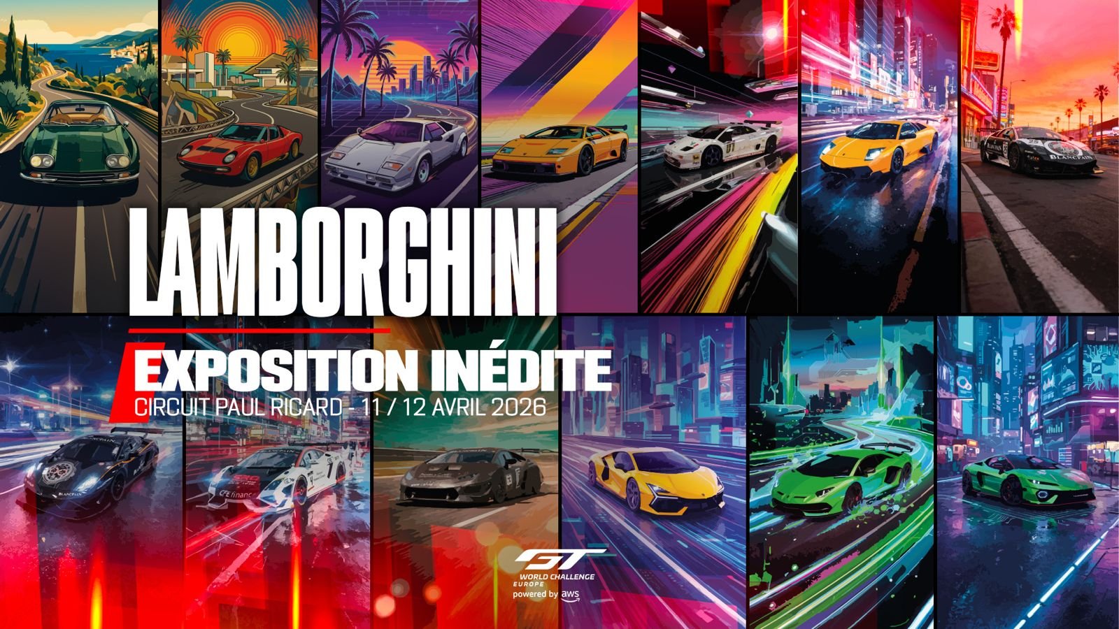Une exposition Lamborghini exceptionnelle lors de l&rsquo;ouverture du GT World sur le Circuit Paul Ricard