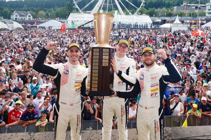 Porsche triumphs in record-breaking CrowdStrike 24 Hours of Spa as Lionspeed GP storms to victory