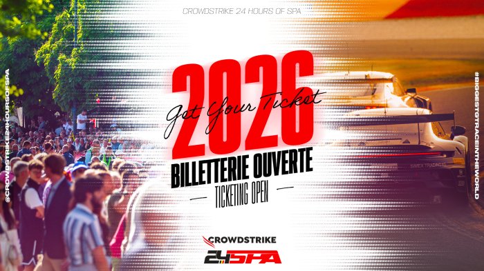 Tickets for the 2026 CrowdStrike 24 Hours of Spa on sale now
