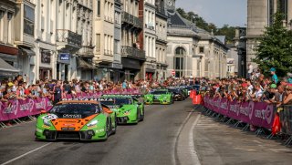 #63 GRT Grasser Racing Team AUT Lamborghini Huracan GT3 - - - Andrea Caldarelli ITA Christian Engelhart DEU Mirko Bortolotti ITA, Spa City Parade
 | SRO /  Kevin Pecks