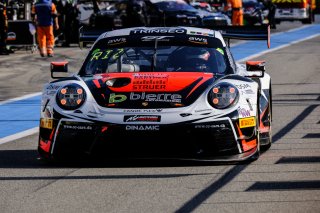#56 Dinamic Motorsport ITA Porsche 911 GT3-R (991.II) Silver Cup Mikkel O. Pedersen DNK Andrea Rizzoli ITA Adrien de Leener BEL, Pitlane, Pre-Qualifying

