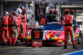 #51 AF Corse ITA Ferrari 488 GT3 - Alessandro Pier Guidi ITA Tom Blomqvist GBR Côme Ledogar FRA, Pitlane, Pre-Qualifying

