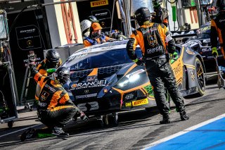 #163 Emil Frey Racing CHE Lamborghini Huracan GT3 Evo - Giacomo Altoè ITA Mikkel Mac DNK Albert Costa ESP, Pitlane, Pre-Qualifying
