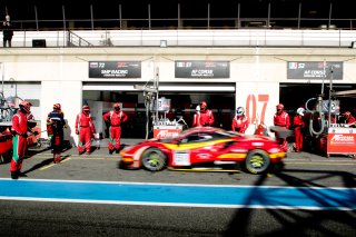 #51 AF Corse ITA Ferrari 488 GT3 - Alessandro Pier Guidi ITA Tom Blomqvist GBR Côme Ledogar FRA, Pitlane, Pre-Qualifiying
