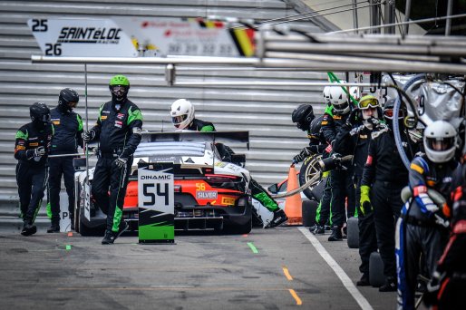 #56 Dinamic Motorsport ITA Porsche 911 GT3-R (991.II) Silver Cup Mikkel O. Pedersen DNK Andrea Rizzoli ITA Adrien de Leener BEL, Pitlane, Race
 | SRO / Dirk Bogaerts Photography