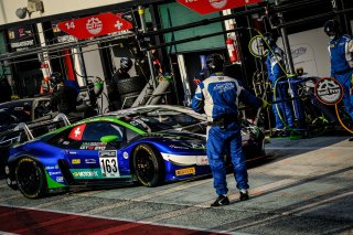 #163 Emil Frey Racing CHE Lamborghini Huracan GT3 Evo - Albert Costa ESP Giacomo Altoè ITA, Free Practice 2, Pitlane
