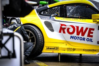 #99 ROWE Racing DEU Porsche 911 GT3-R (991.II) - Dirk Werner DEU Julien Andlauer FRA Klaus Bachler AUT, Official Paid Testing Session, Pitlane
