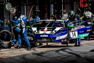 #14 Emil Frey Racing CHE Lamborghini Huracan GT3 Evo Silver Cup Ricardo Feller CHE Mikäel Grenier CAN, Pit Lane, Race 2
