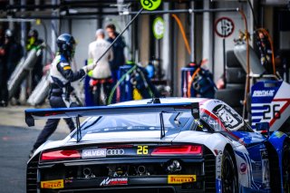 #26 Sainteloc Racing FRA Audi R8 LMS GT3 Silver Cup Steven Palette FRA Simon Gachet FRA, Free Practice 1, Pitlane
