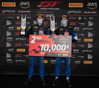 #14 Emil Frey Racing CHE Lamborghini Huracan GT3 Evo Silver Cup Ricardo Feller CHE Mikäel Grenier CAN, Podium, Race 1
