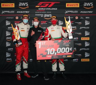 #52 AF Corse ITA Ferrari 488 GT3 Pro-Am Cup Louis Machiels BEL Andrea Bertolini ITA, Podium, Race 1
