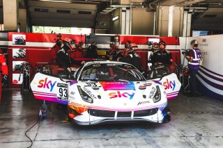 #93 SKY - Tempesta Racing GBR Ferrari 488 GT3 Pro-Am Cup Chris Froggatt GBR Jonathan Hui HKG Eddie Cheever GBR, Pit Lane, Pre-qualifying
