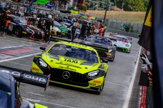 #100 GetSpeed DEU Mercedes-AMG GT3 - Fabian Schiller DEU Maxi Buhk DEU Alessio Lorandi ITA, Official Test Session, Pitlane
