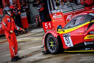 #51 AF Corse ITA Ferrari 488 GT3 - Alessandro Pier Guidi ITA Nicklas Nielsen DNK James Calado GBR, Official Test Session, Pitlane
