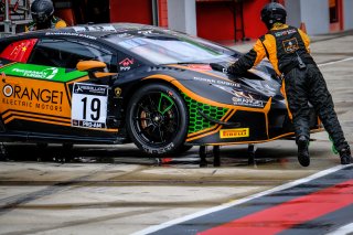 #19 Orange 1 FFF Racing Team CHN Lamborghini Huracan GT3 Evo Pro-Am Cup Hiroshi Hamaguchi JPN - - Phil Keen GBR, Official Test Session, Pitlane
